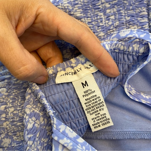 Sincerely Jules - Light Blue Maxi Floral Dress in Medium 3/4 sleeve - Picture 8 of 8